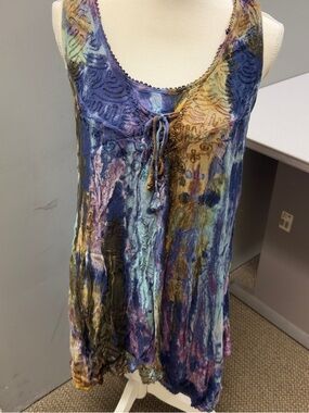 India Boutique Multicolor Tie-Dye Sleeveless Tunic Tank/Mini dress